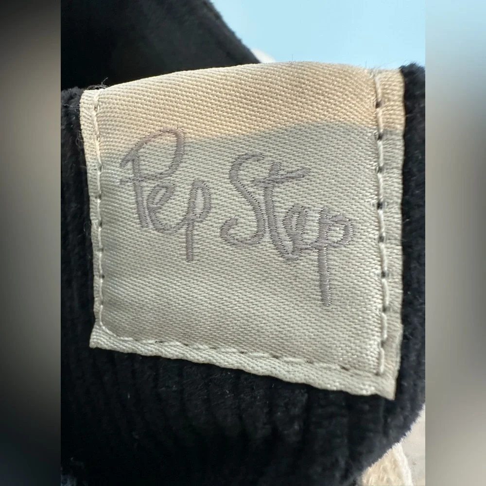 Pep Step Platform Corduroy black lace up sneakers size 8